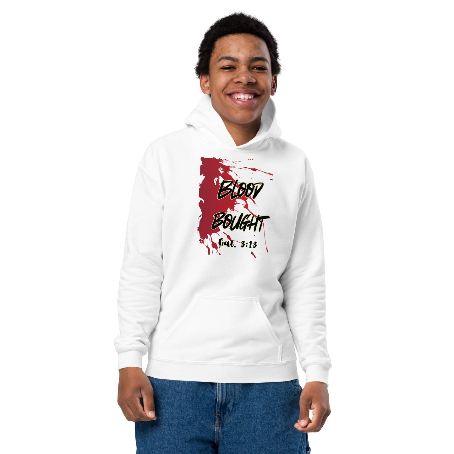 Blood bought- Youth heavy blend hoodie